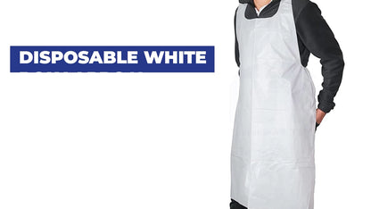 Pack of 500 Disposable Heavy Weight Plastic Aprons 46" x 28"