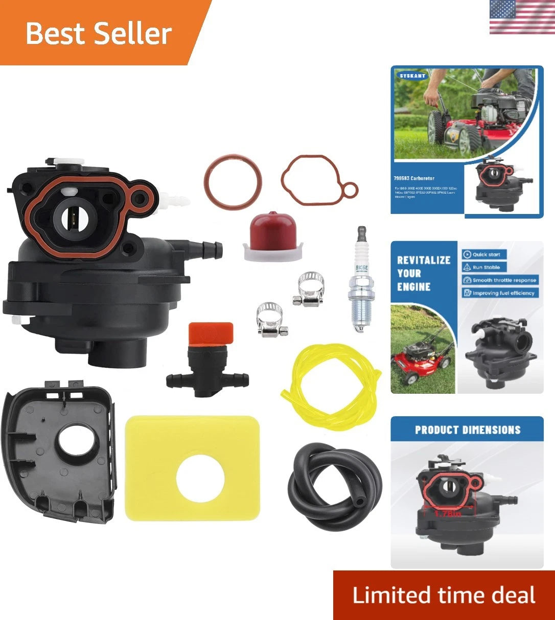 Carburetor Replacement for B&S Mowers (Versatile 799583)