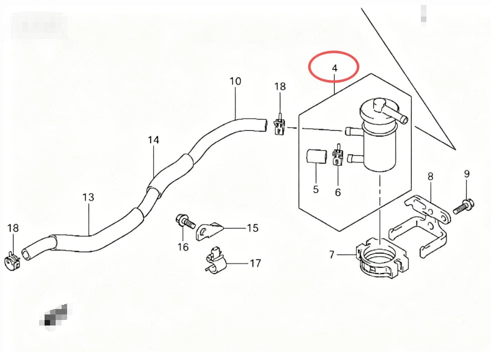 Fuel Filter for Suzuki 40HP DF40A, 50HP DF50A, 60HP DF60 (4-Stroke) 15410-88L00
