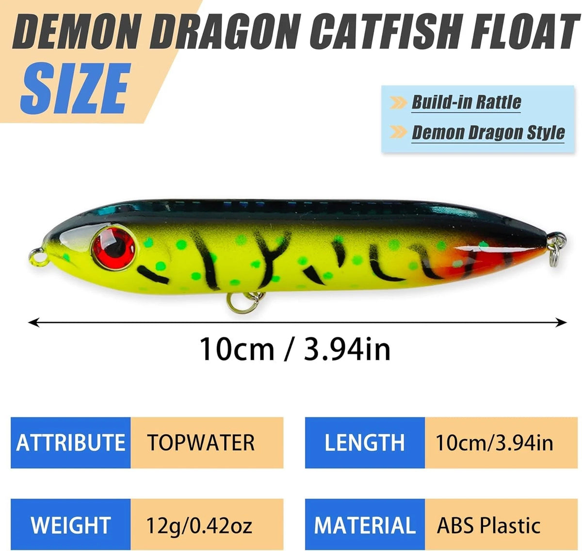 10X Catfish Float Lures with Built-in Rattle for Effective Fishing
