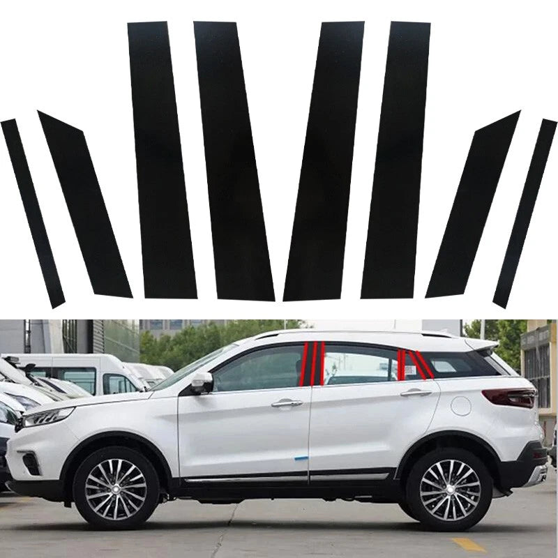 8pcs Gloss Black Pillar Post Stickers for Ford Territory (2019–2021)