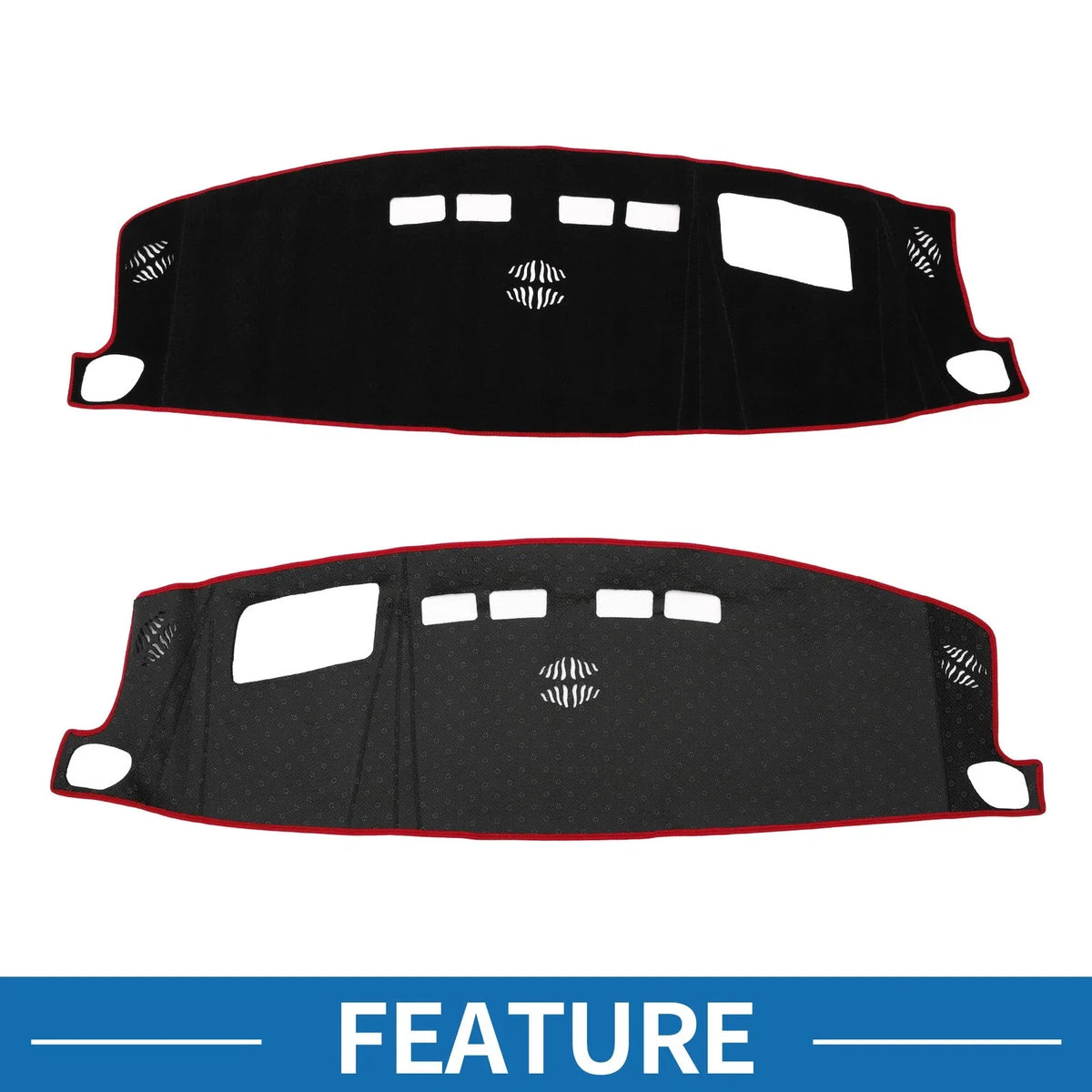 Dashboard Cover Mat for Chevrolet Suburban, GMC (2021–2023) Black Red