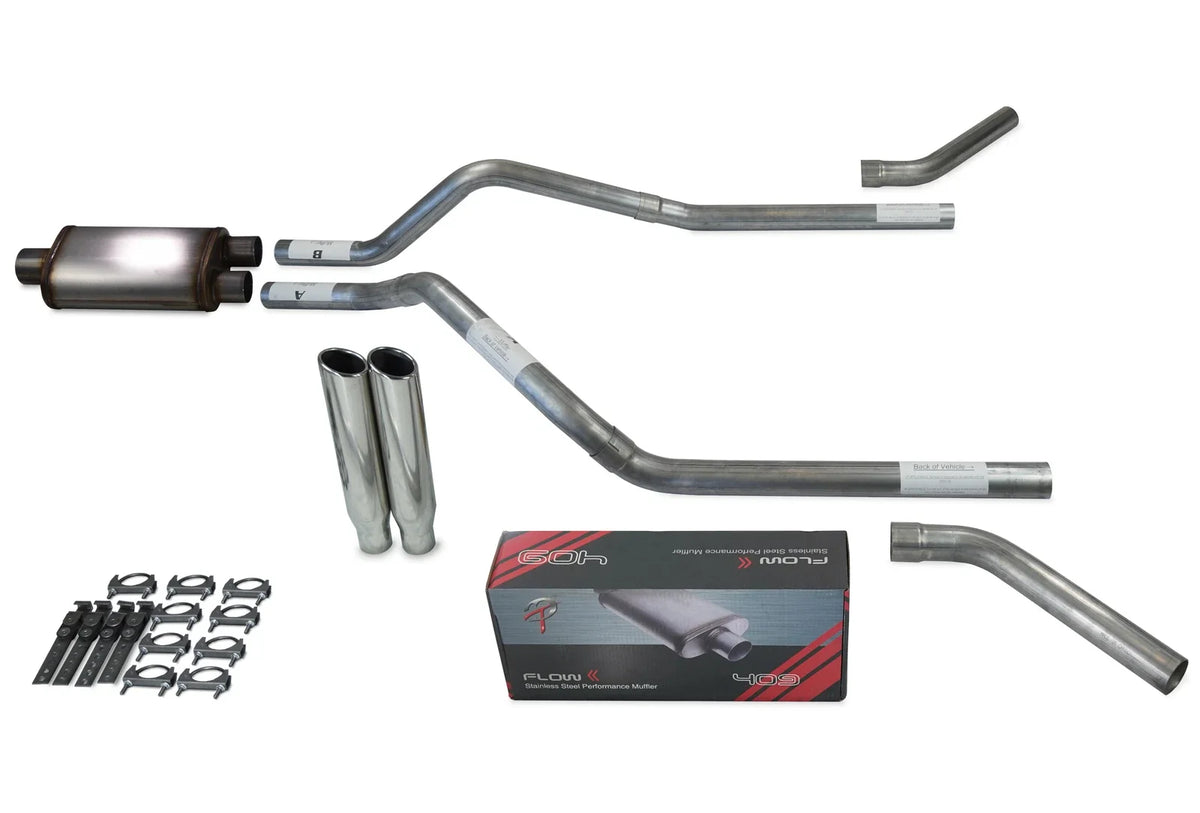 Dual Exhaust Kit for GMC Jimmy (1992–1994) - 2.5" Flow II, Clamp-On Tips