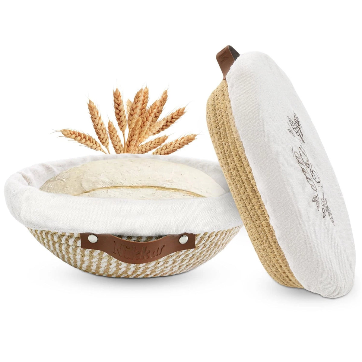 Set of 2 Bread Proofing Baskets for Nikkar Banneton 10" Round & 11" Oval