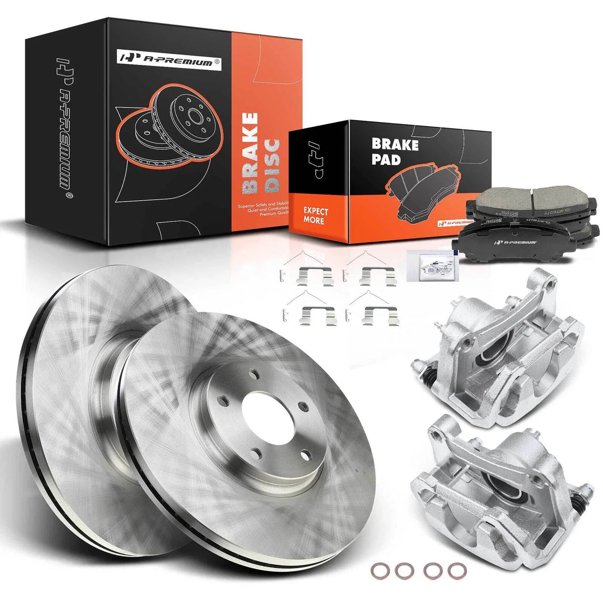 Set of 2 Front Brake Rotors & Pads for Nissan Maxima (2009–2016)