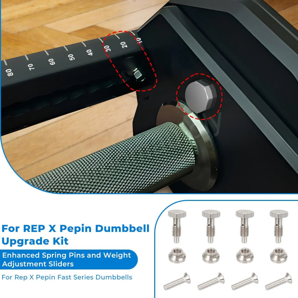 12PCS Upgrade Parts Kit for REP X PEPIN Dumbbells Spring Pins & Weight Pins