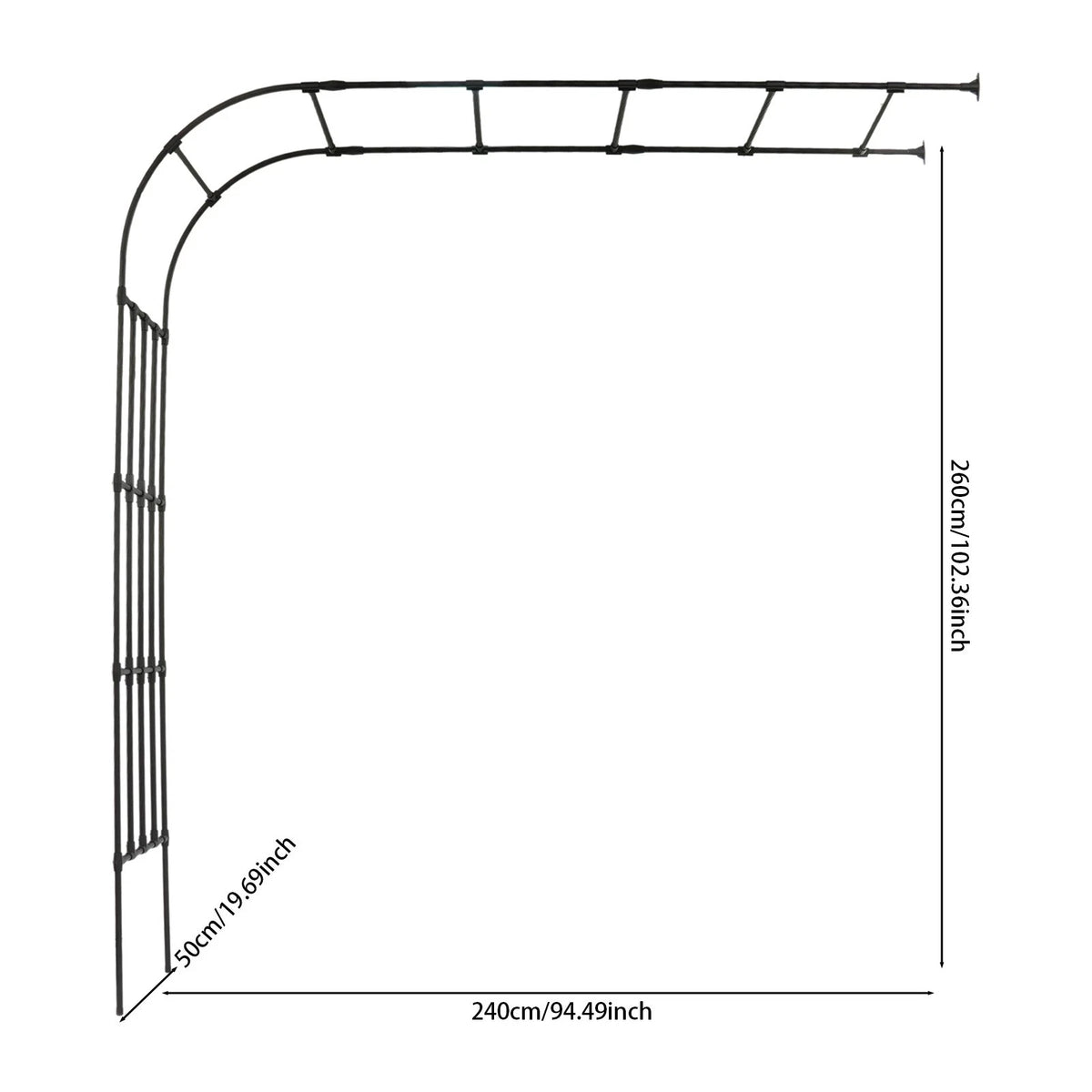 Metal Garden Arch Trellis for Climbing Plants Outdoor Lawn