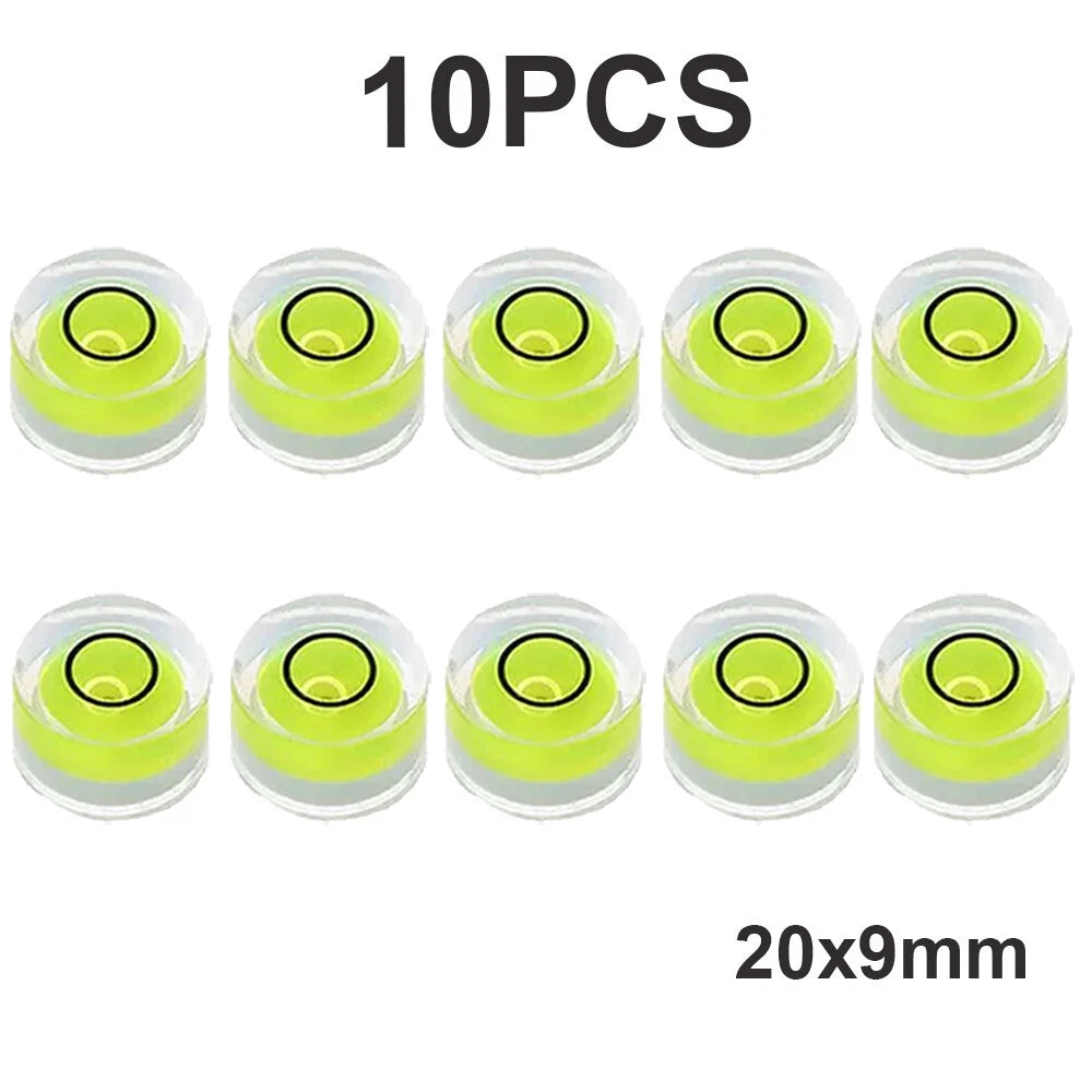 10Pcs Mini Circular Bullseye Bubble Levels 20 x 9mm for Layout (Non Adhesive)
