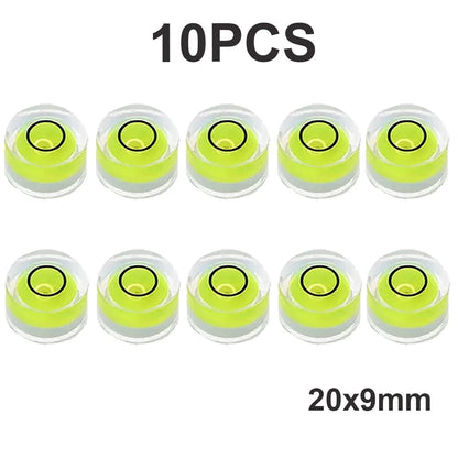 10Pcs Mini Circular Bullseye Bubble Levels 20 x 9mm for Layout (Non Adhesive)
