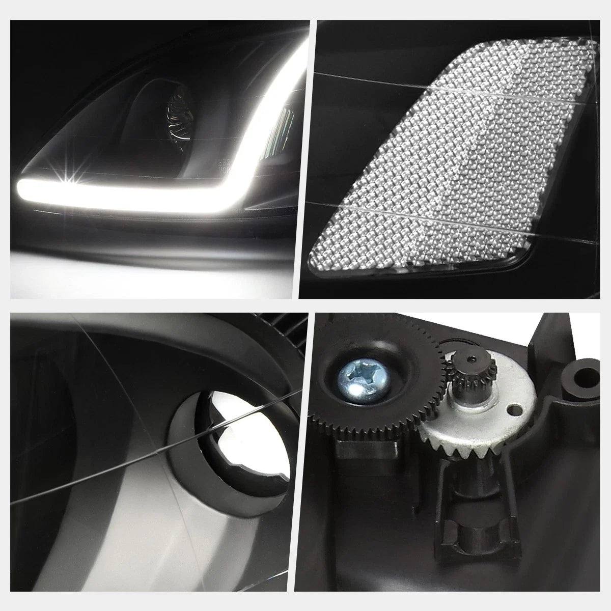 LED DRL Tube Projector Headlight for Honda Civic (1999–2000)