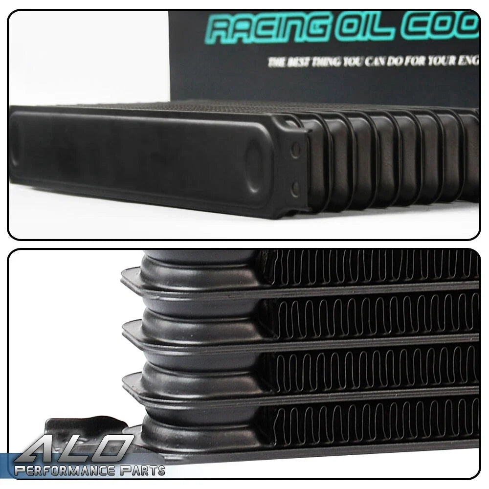 15 Row 10AN Aluminum Transmission Oil Cooler with 7" Cooling Fan
