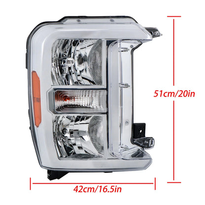 Chrome Housing Halogen Headlights for Ford F250 F350 SuperDuty (2023–2024)