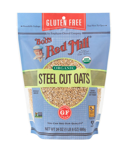 Set of 4 Gluten Free Organic Steel Cut Oats 24oz