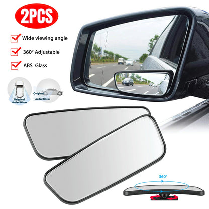 2X Adjustable Blind Spot Rear View Side Mirror 360° Wide Angle for Car Truck SUV