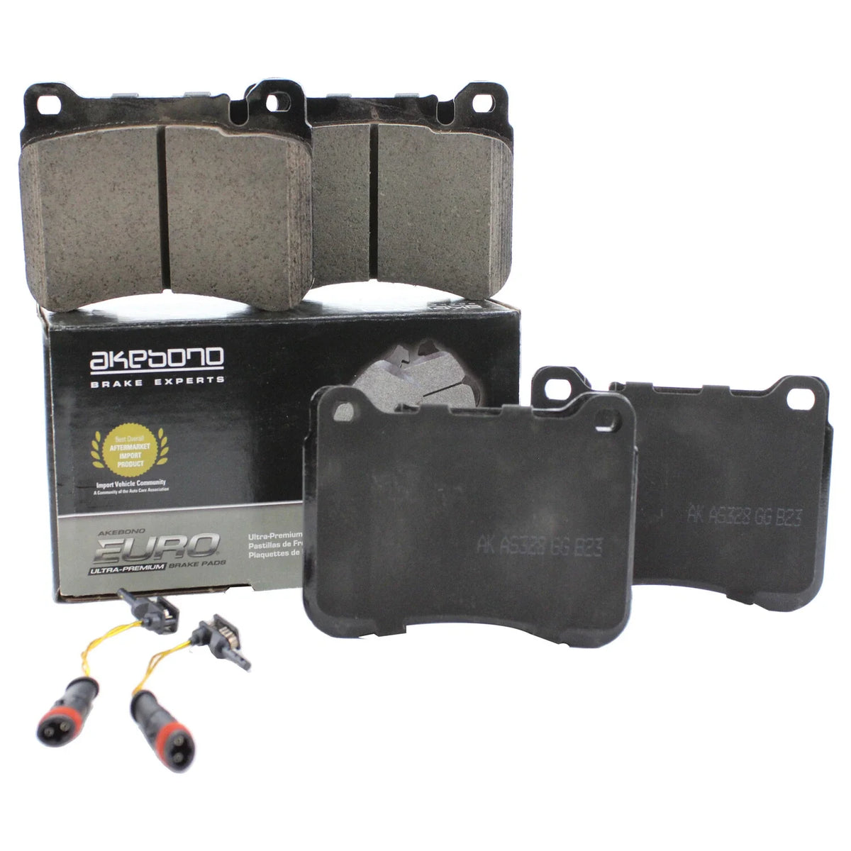Set of 4 Akebono Euro Front Ceramic Brake Pads with Sensor for MB W203 (2000–2007)
