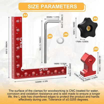 4X Corner Clamp for Woodworking 90 Degree (5.5")