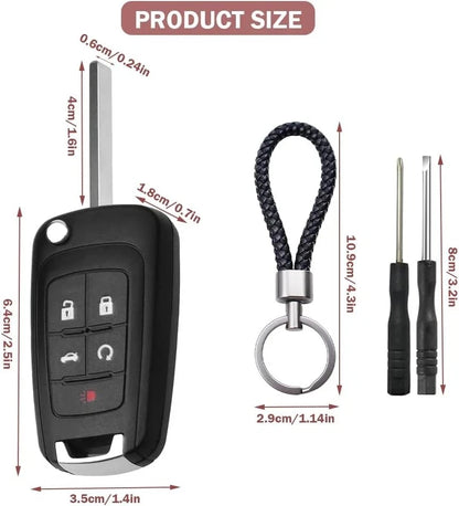 Key Fob Case Replacement 5 Button for Chevy Cruze Camaro Impala Equinox