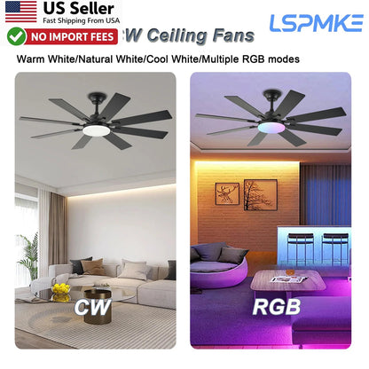 52in Ceiling Fan with Light and Remote for Indoor/Outdoor Use