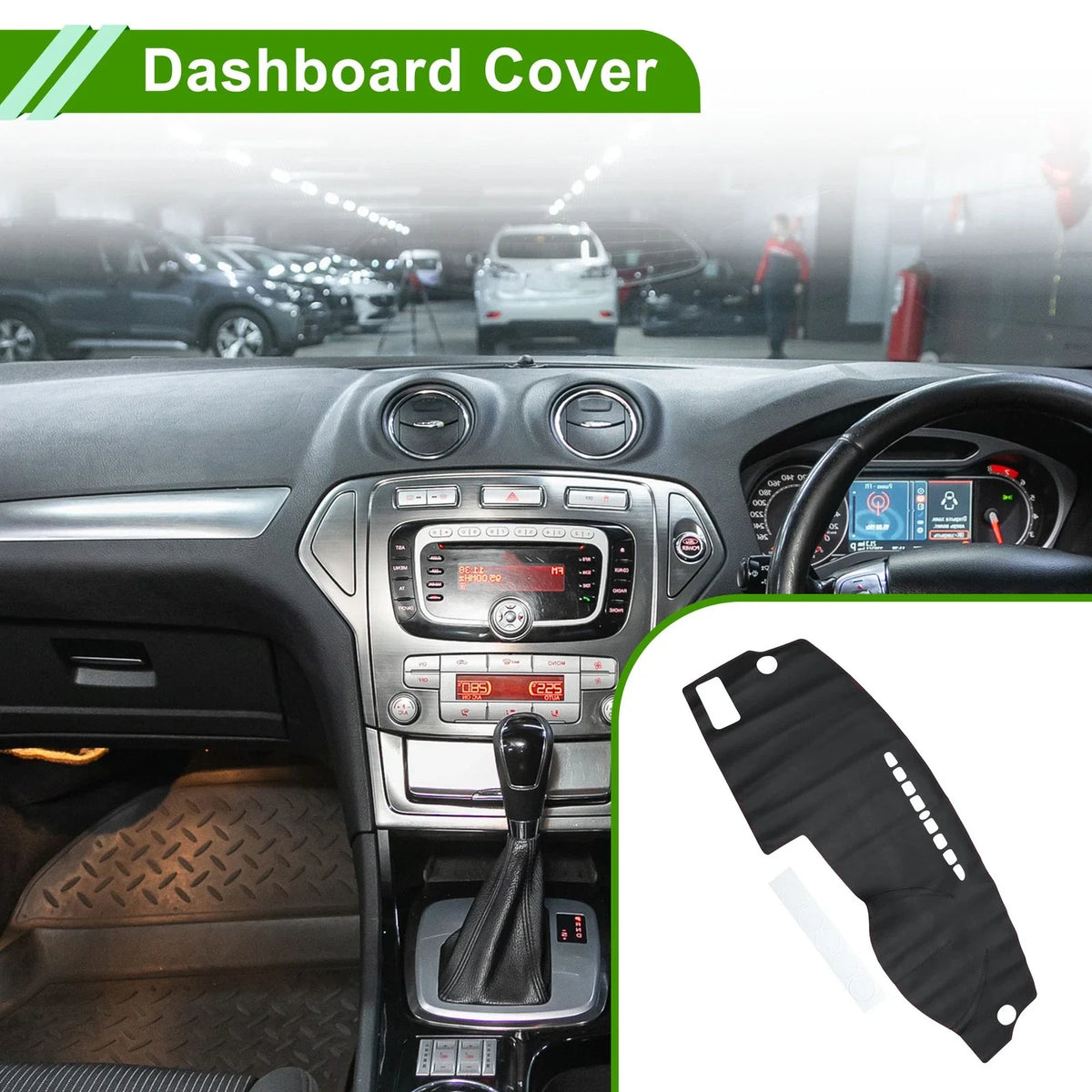 Dashboard Cover for Ford Mondeo (2004–2012) Dash Mat Carpet Black Red
