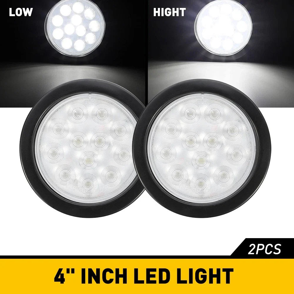 2X 4" 24LED Backup Tail Light for Trailer Truck Boat