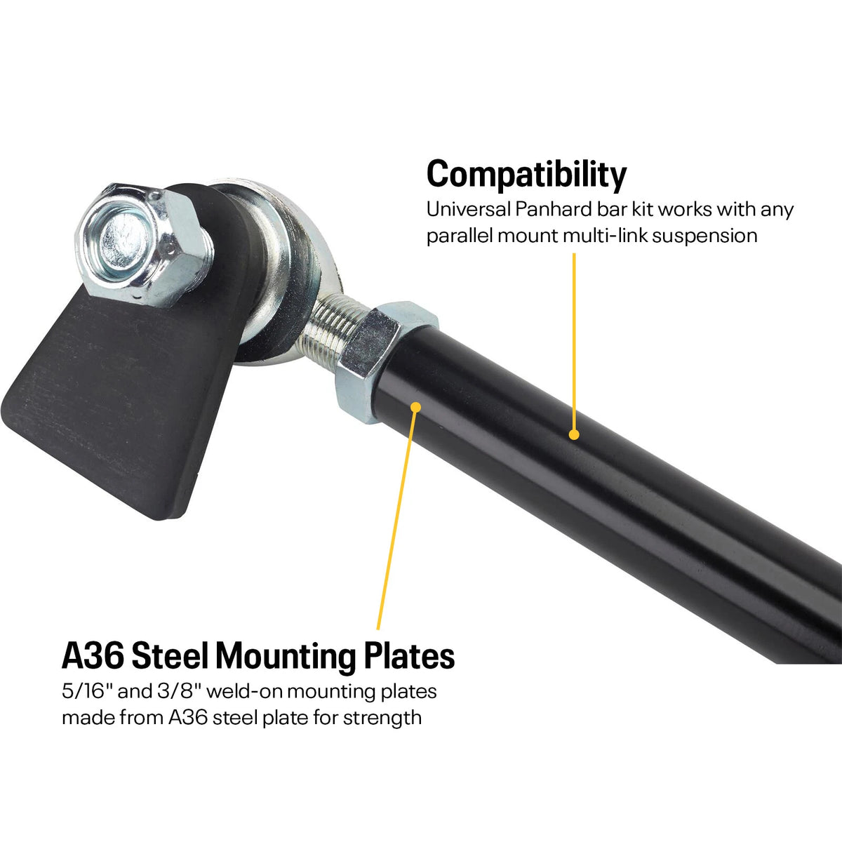 Panhard Bar Rear Axle Weld-on Fab Kit for Speedway Motors (91649022)