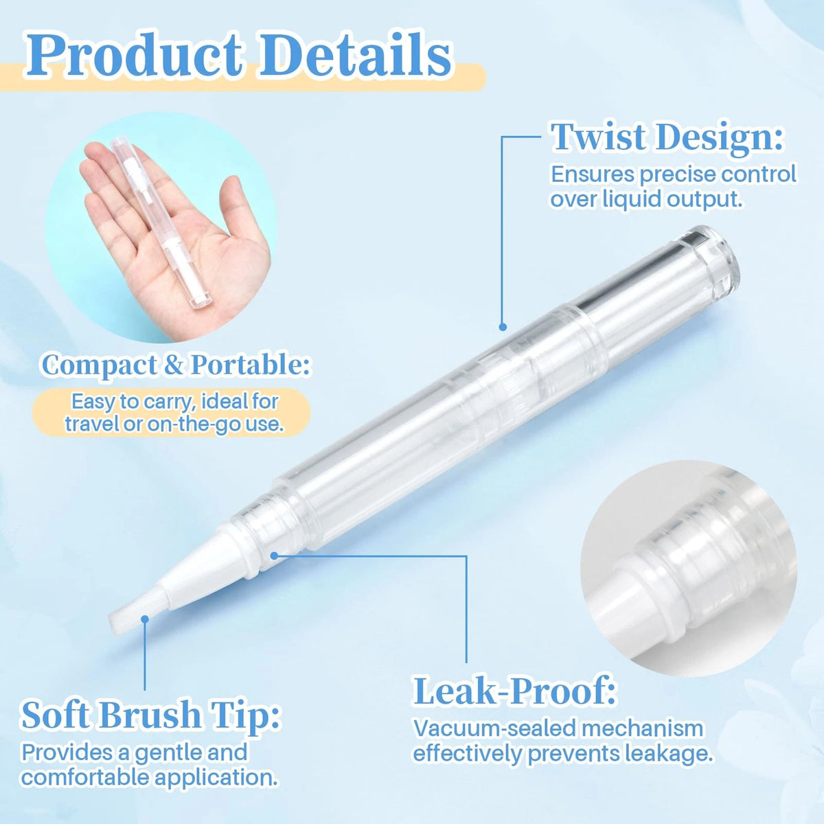 Cuticle Oil Pen for Transparent Nail (Pack of 5)