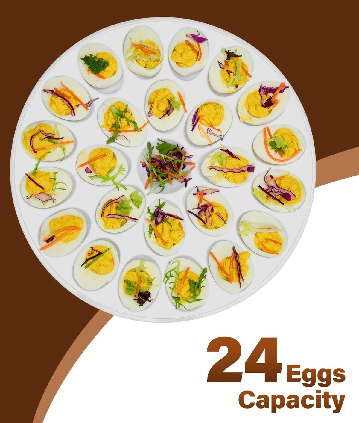 2X Deviled Egg Platter for 12 Inch Diameter (Safe Melamine)