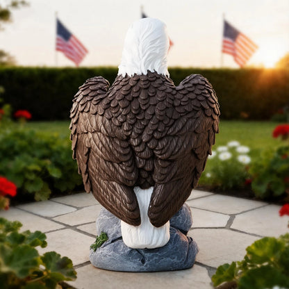American Bald Eagle Garden Statue with Solar Light