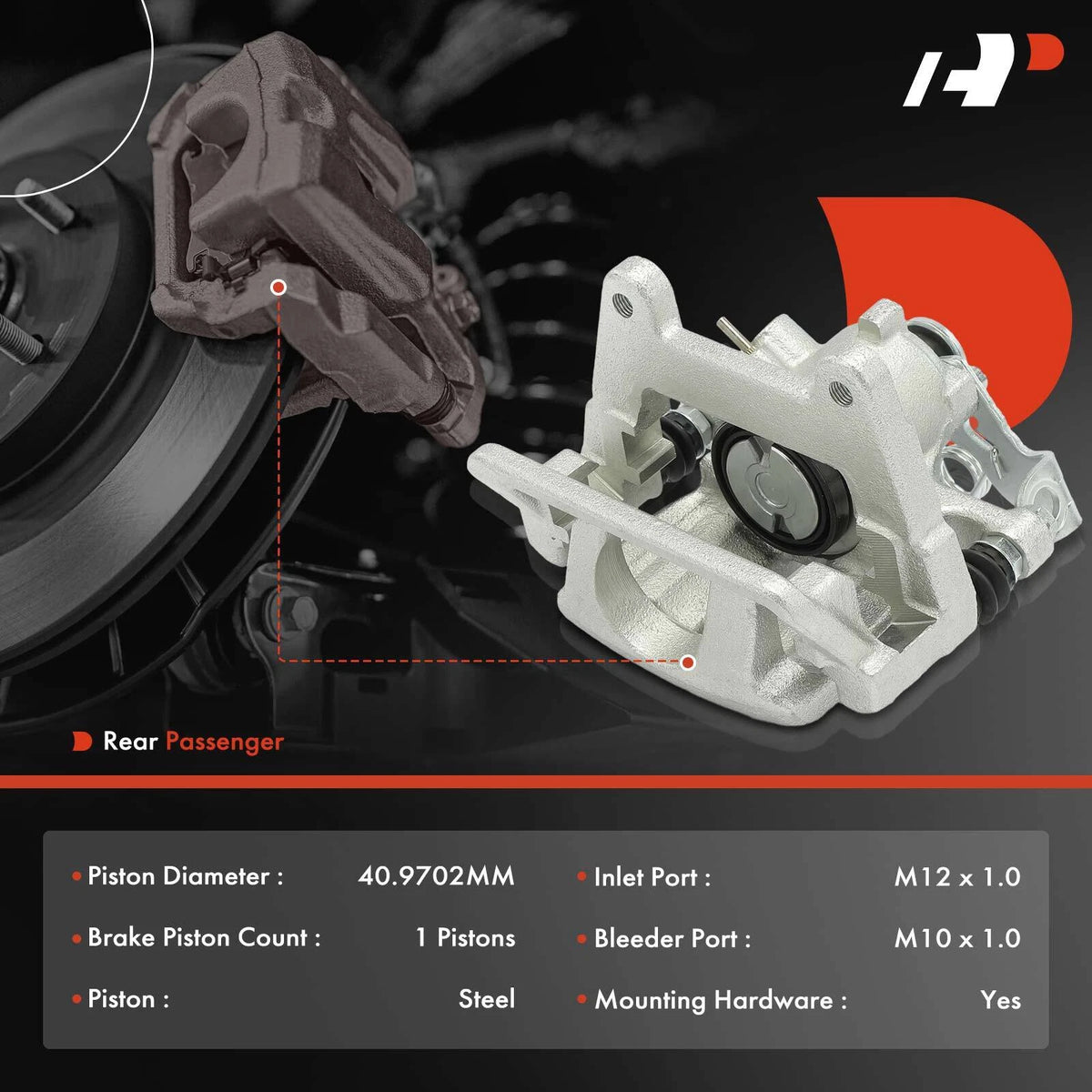 A-Premium Rear Brake Caliper Set for Audi A4 A4 Quattro (2005–2009) 19-B3414, 19B3414