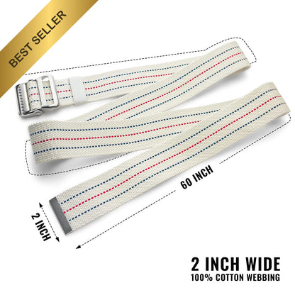 60in Gait Belt for Elderly Caregiver (Quick Release, Beige)