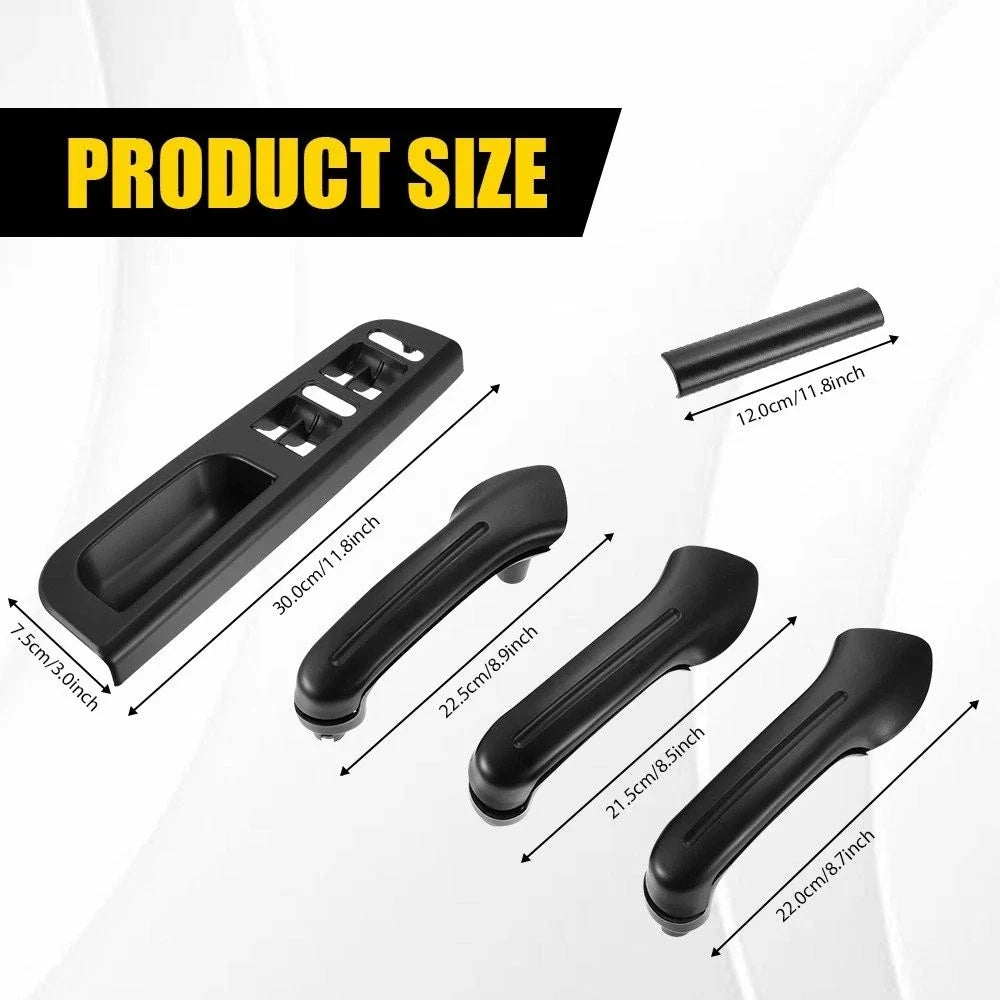 Set of 2 Black Window Switch Panel Bezel Door Handle Trim for VW Jetta MK4 (1998–2004)