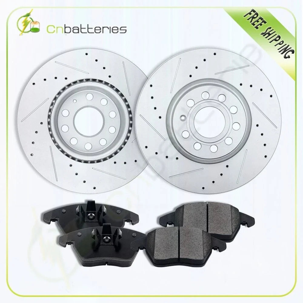 Front Brake Rotors and Ceramic Pads for Volkswagen Jetta Passat CC Audi A3 TT (2006–2019)
