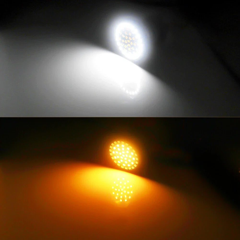 Set of 2 Amber LED Bullet Shape Turn Signal Lights for Harley Davidson