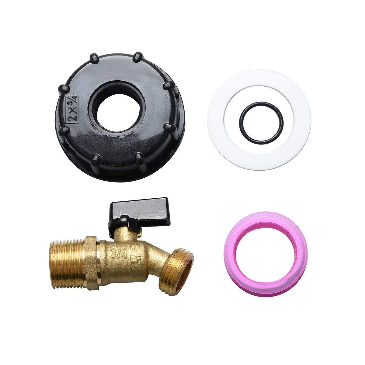 2" Brass Ball Valve IBC Tote Tank Adapter S60x6 Liquid Transfer Connector