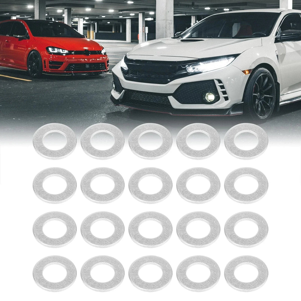 50pcs M12 Oil Drain Plug Gasket for Toyota Lexus Scion (1990–2023) 90430-12027