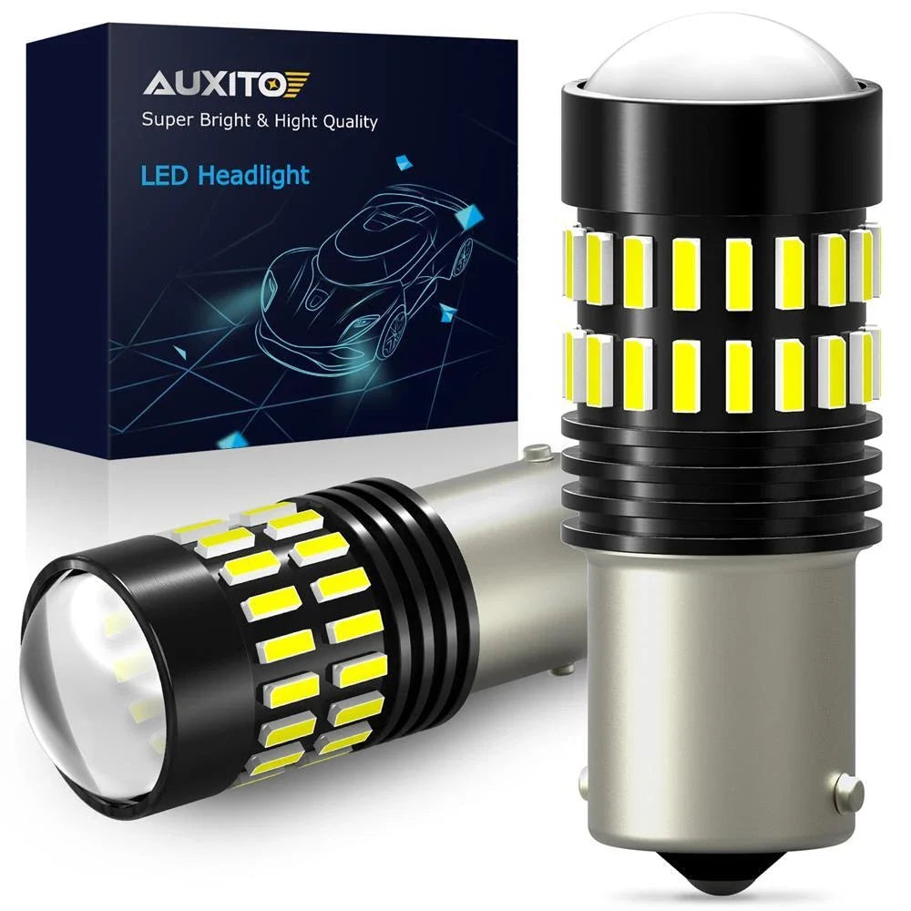 2X White 1156 BA15S 48SMD LED Turn Signal Bulbs for Cars