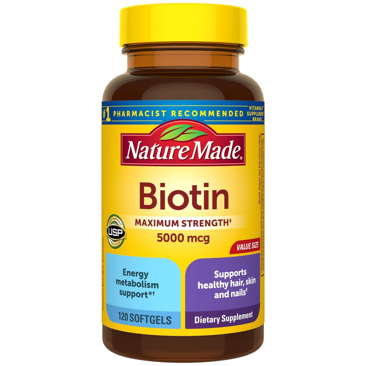 Maximum Strength Biotin 5000 mcg for Nature Made (120 Count)