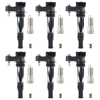 Ignition Coil & Spark Plug Kit for Chevy Traverse Cadillac STS CTS (2004–2009) - 18084857, UF375, 12629037, 6509, LTR6IX11