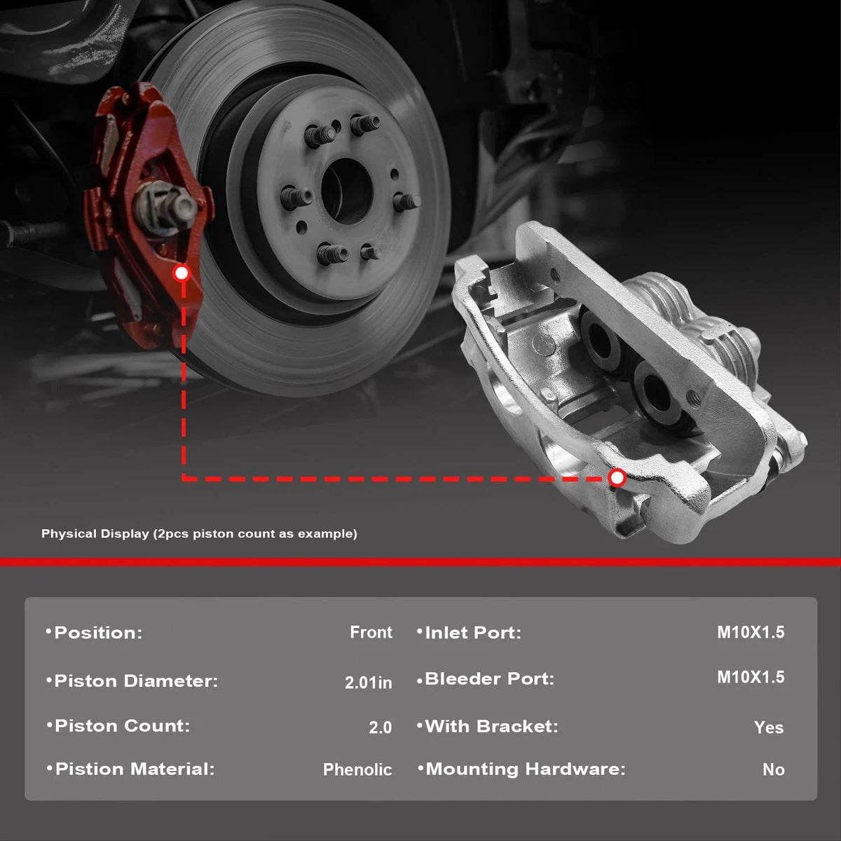 Front & Rear Disc Brake Caliper w/Bracket for Chevrolet GMC Tahoe Yukon (1995–2020)