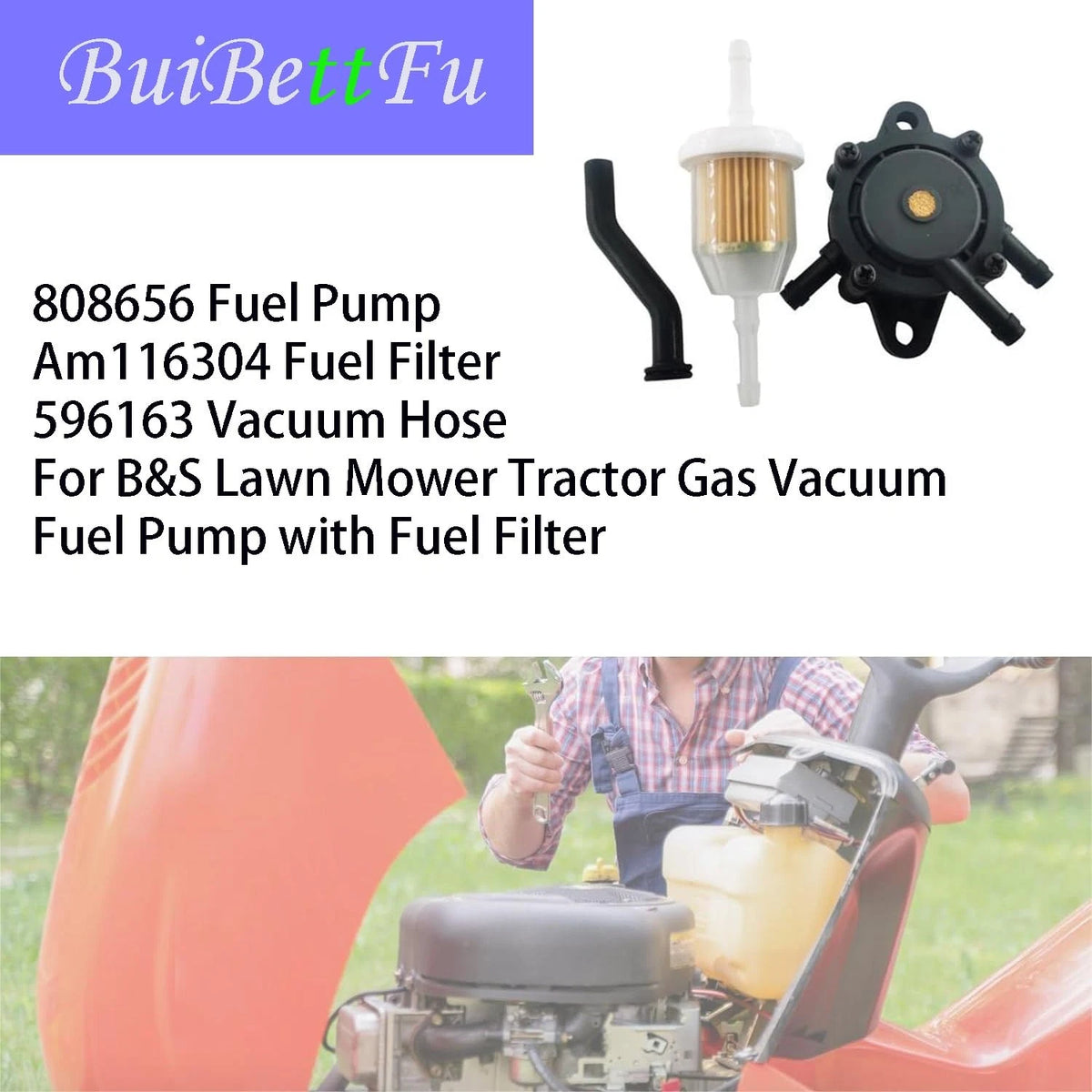 Fuel Pump for B&S Lawn Mower Tractor Gas Vacuum (No Part Numbers)