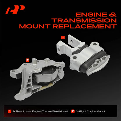 2X Engine Mount & Torque Strut Mount for Ford Escape (2020–2022) LX6Z6068AF, 3564, 3622