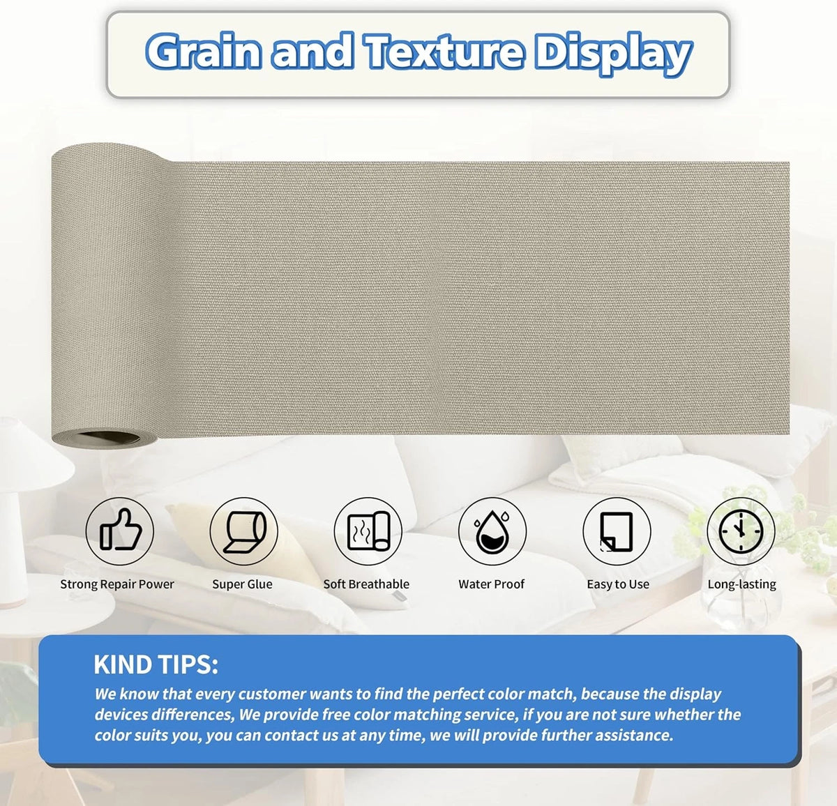 Canvas Repair Tape for Outdoor Gear (4" x 63", Grey)
