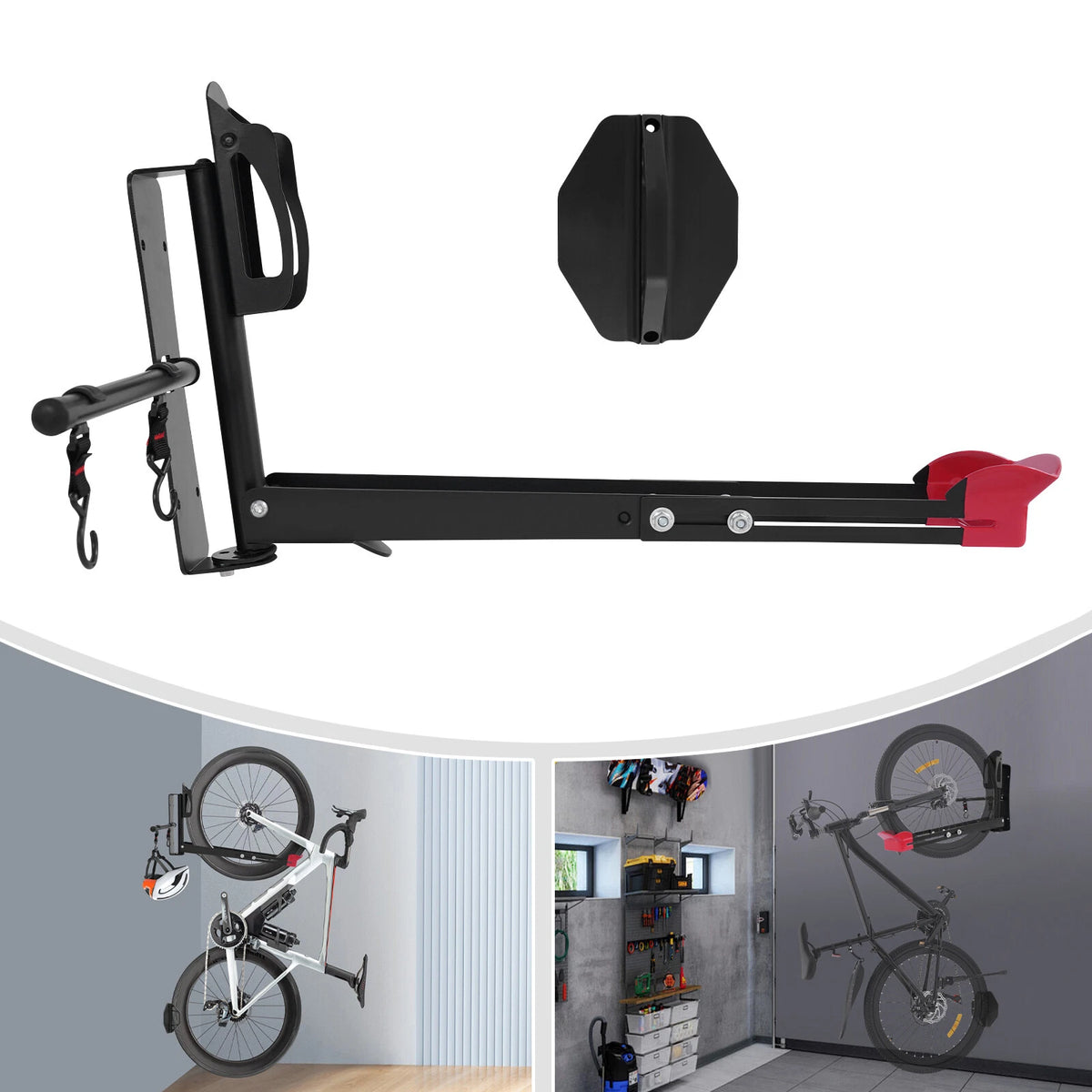 Rotatable Bike Hanger Wall Mount Rack for Carbon Steel Bikes