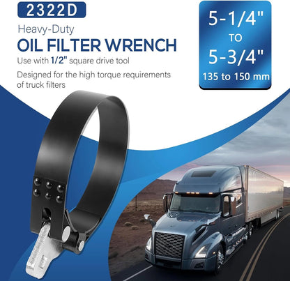 2322D Oil Filter Wrench for 1/2" Square Drive Tools (5-1/4" to 5-3/4")