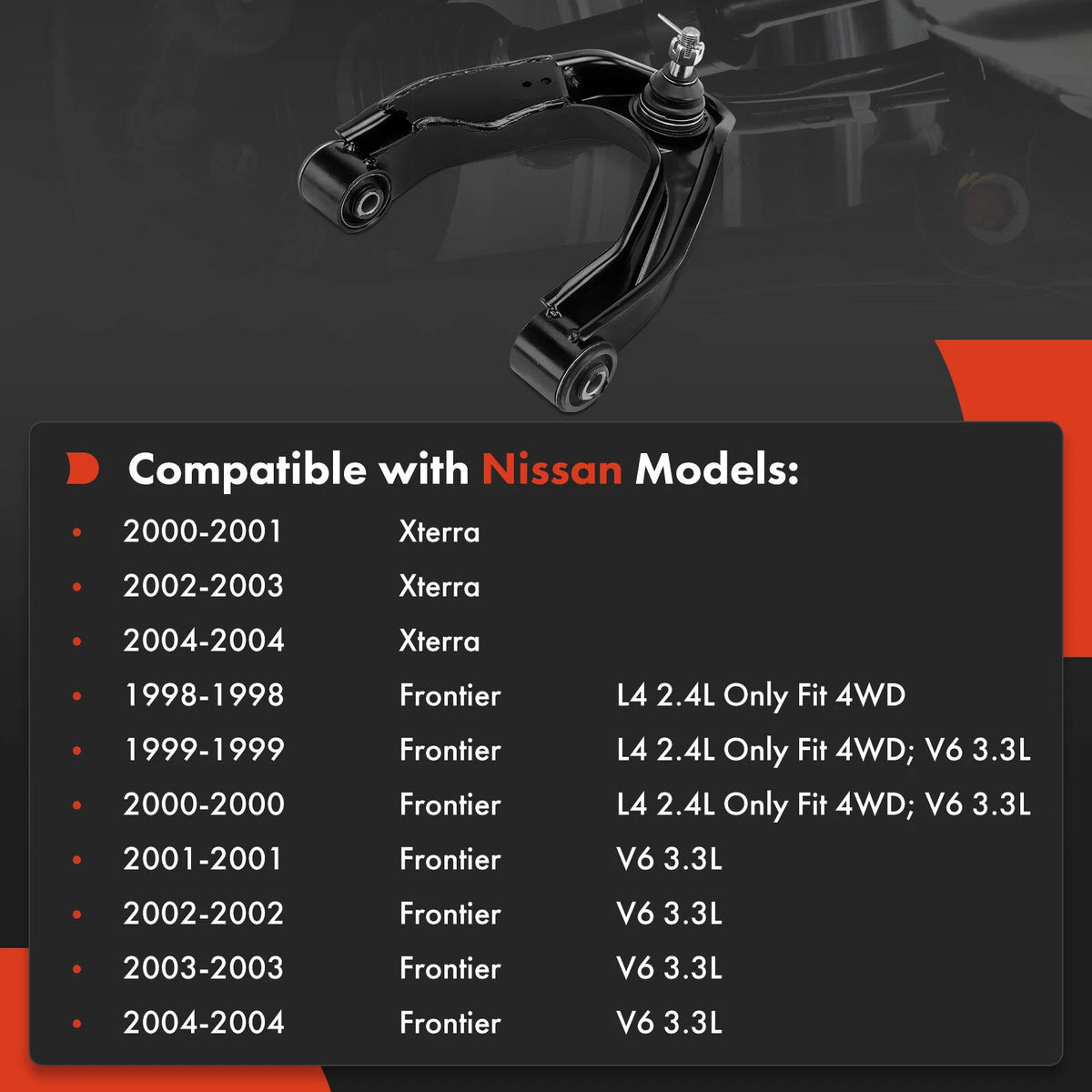 Front Left Upper Control Arm with Ball Joint for Nissan Frontier (CMS30118, GS30118, 521153)