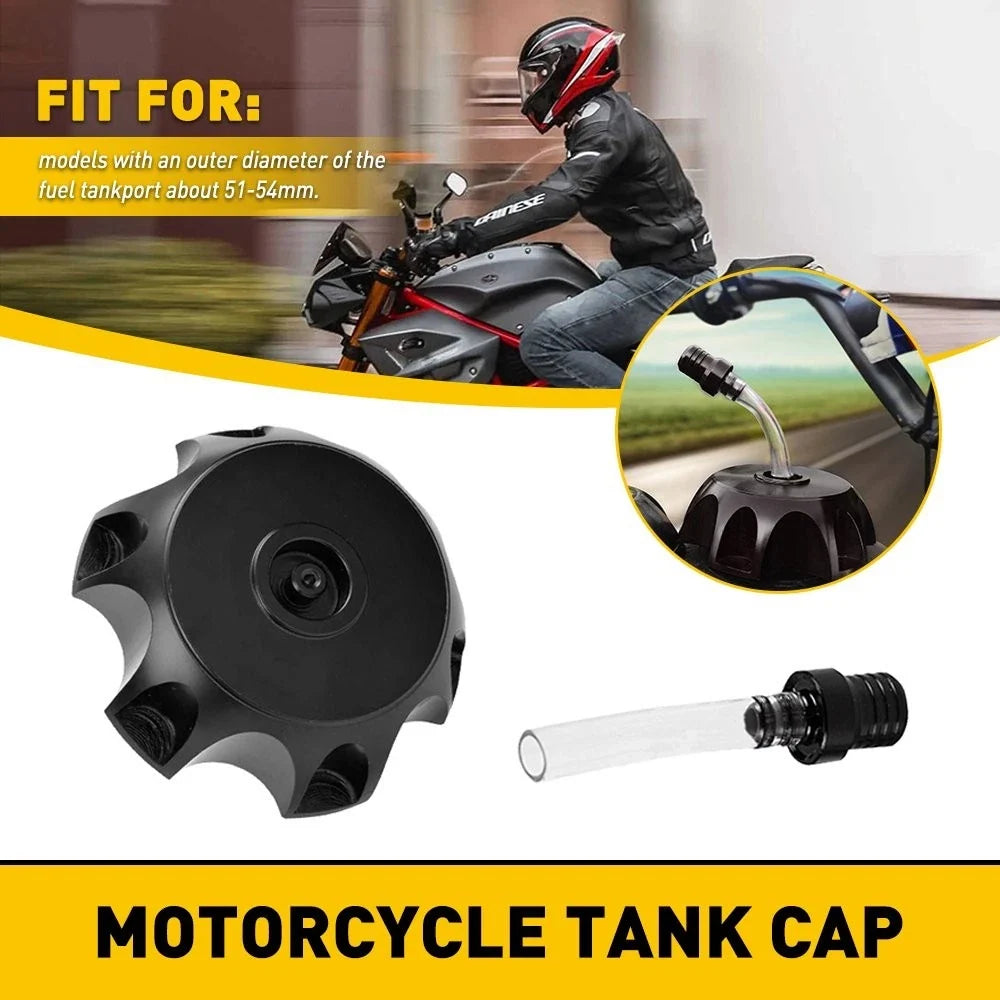 Gas Cap Fuel Tank Cover for Motorcycle (Black Aluminum Alloy)