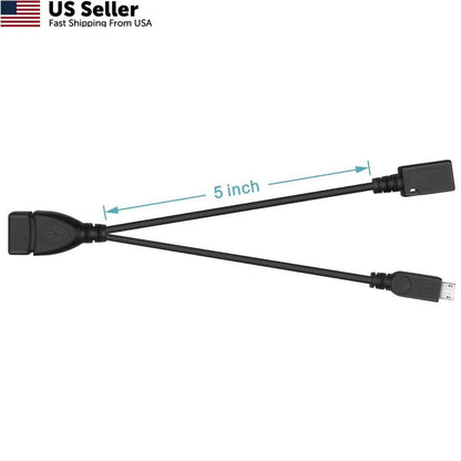 3X OTG Cable for TV Stick with Power Cord (8 inch)