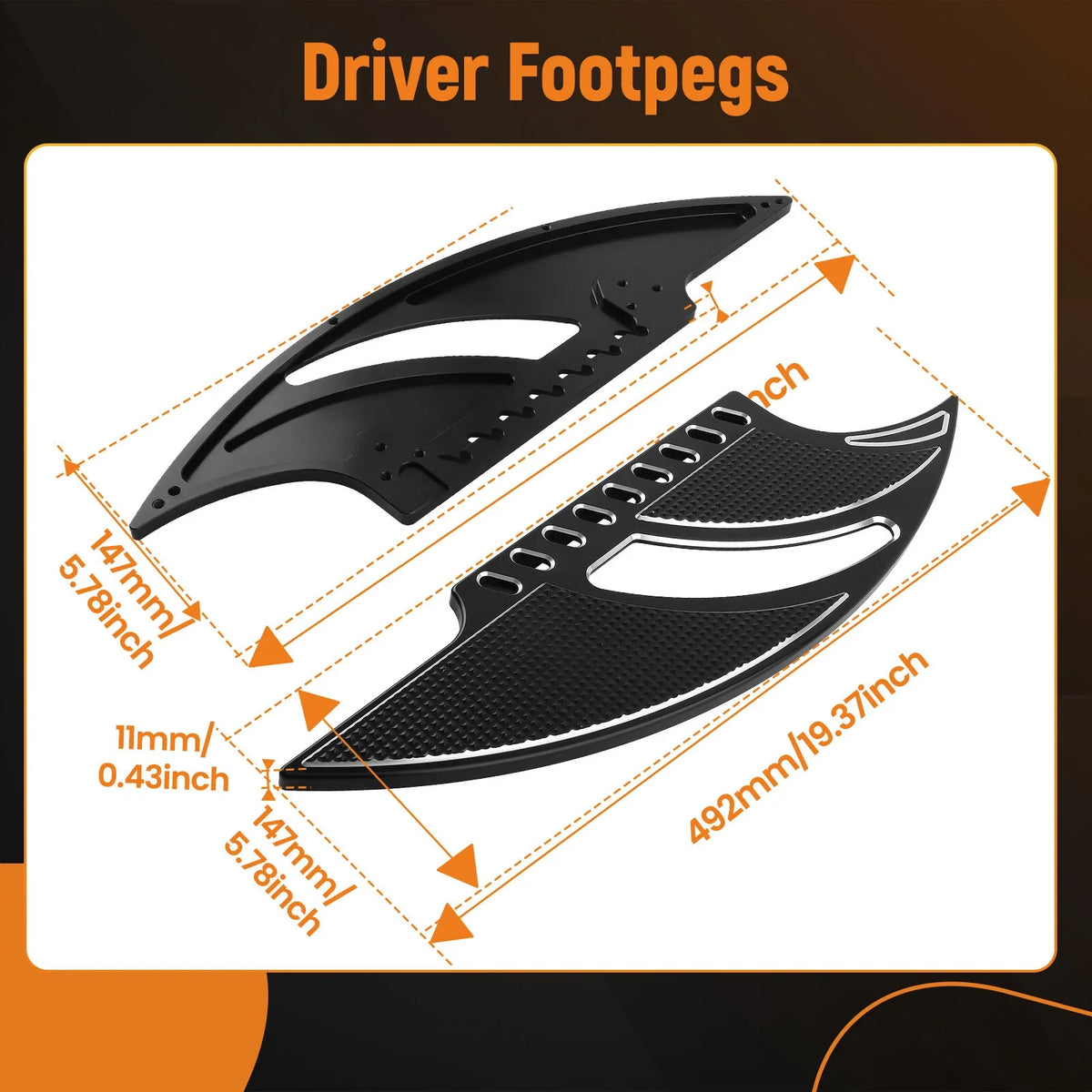 Floorboards Foot Pegs for Harley Softail, Dyna, Road King
