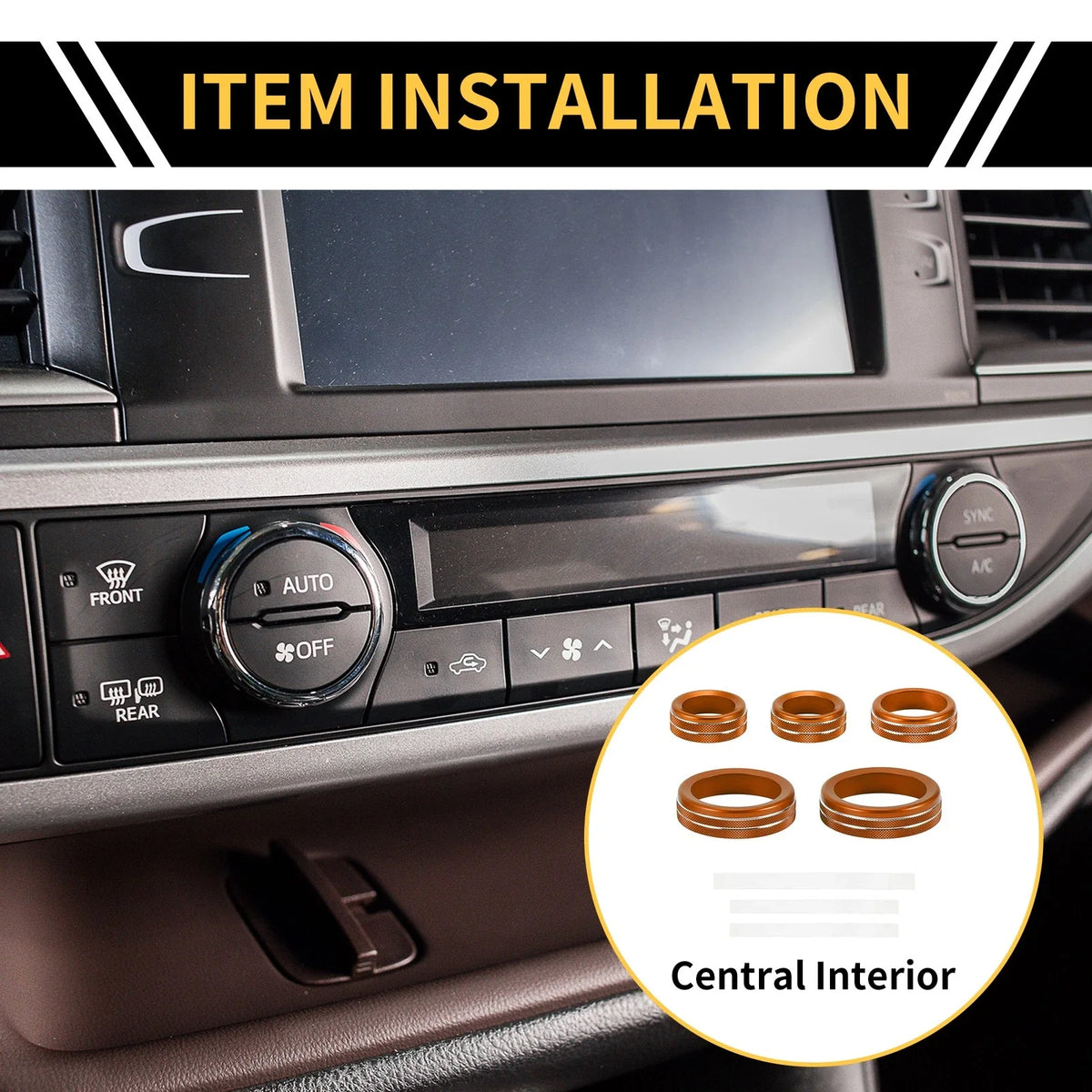 Air Conditioner Volume Switch Knob Cover Ring for Ford Maverick (2022–2024) Orange