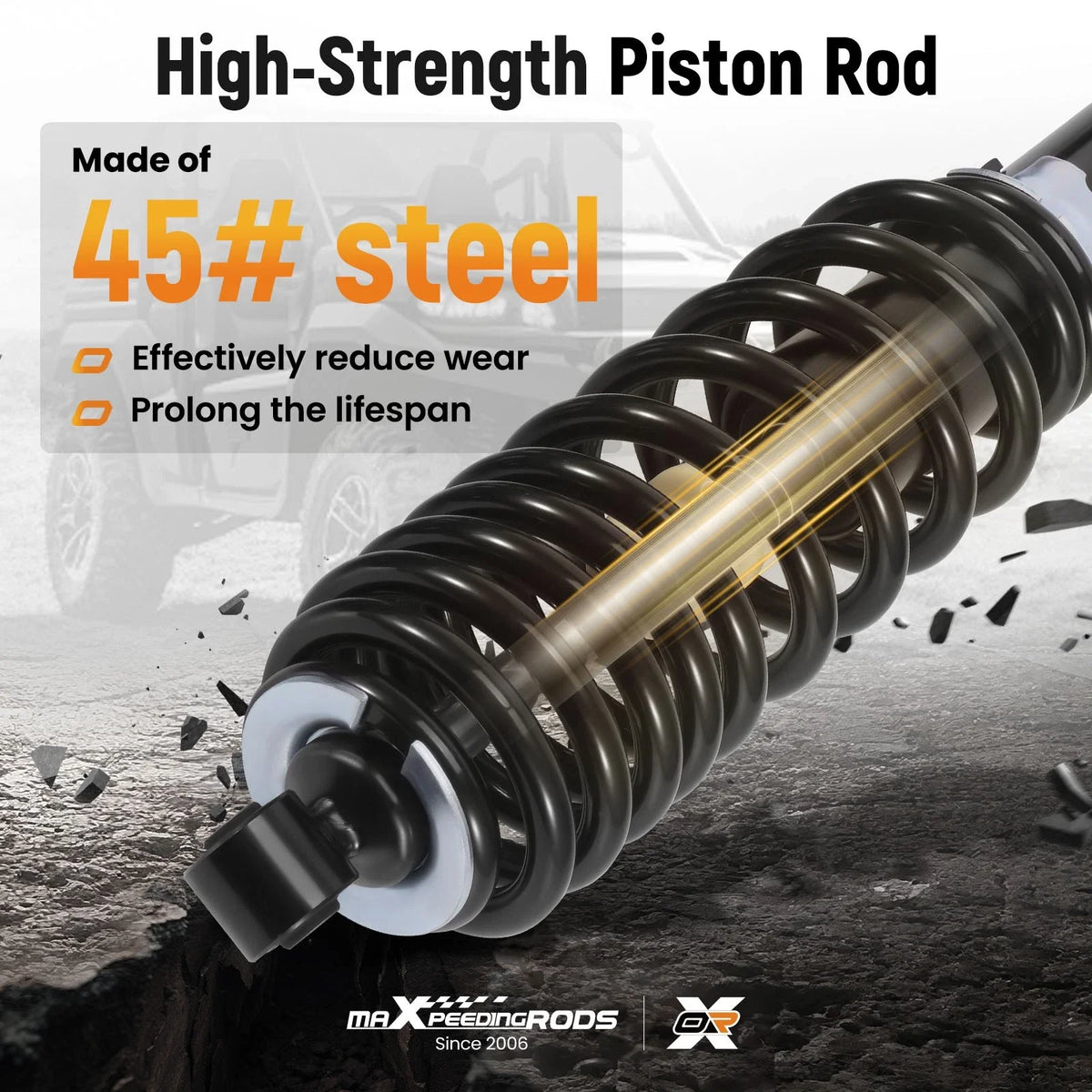 Set of 4 Struts Shocks for Polaris Ranger XP 570 900 1000 (2013–2024)